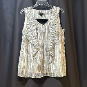 AB Studio Polka Dot V Neck Top